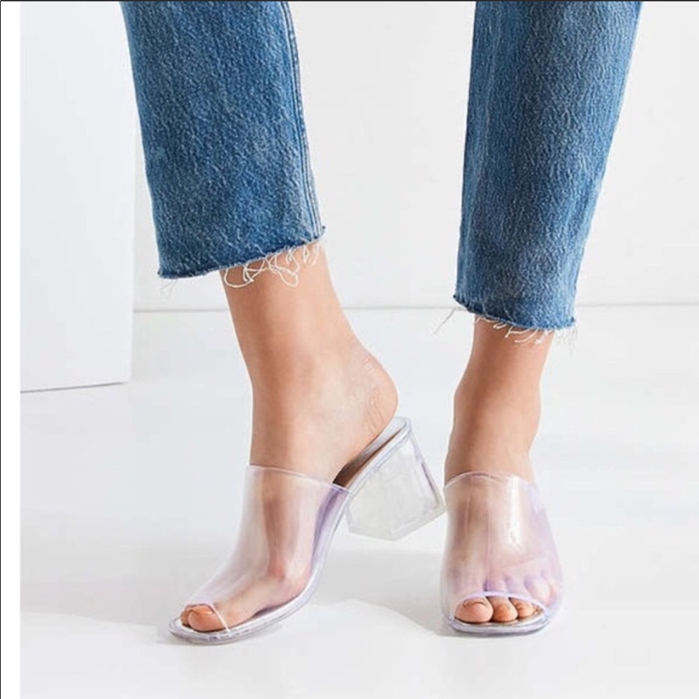 Jeffery Campbell Petra mules size 8 clear